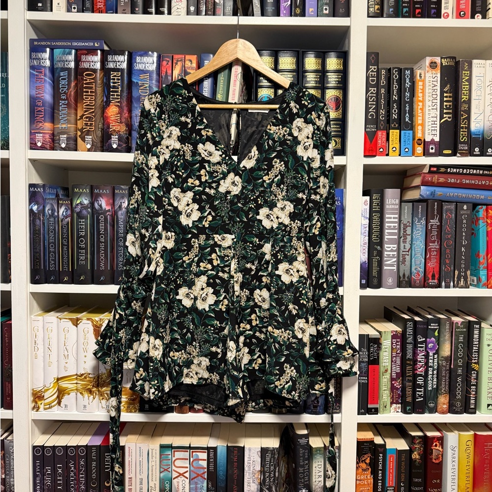 Lush Black and Green Patterned Garment